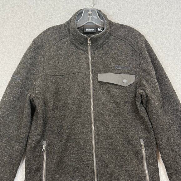 Marmot Poacher Pile Sweater Jacket Size M Wool Blend Pockets Hiking Trail Cozy - Picture 4 of 16
